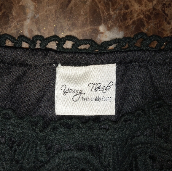 Young Threads Black Lacy Mini Skirt - Picture 3 of 4